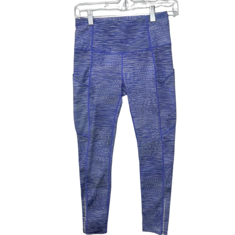 Lululemon Size 6 High Rise Pockets Heathered Water Drop Tight Leggings